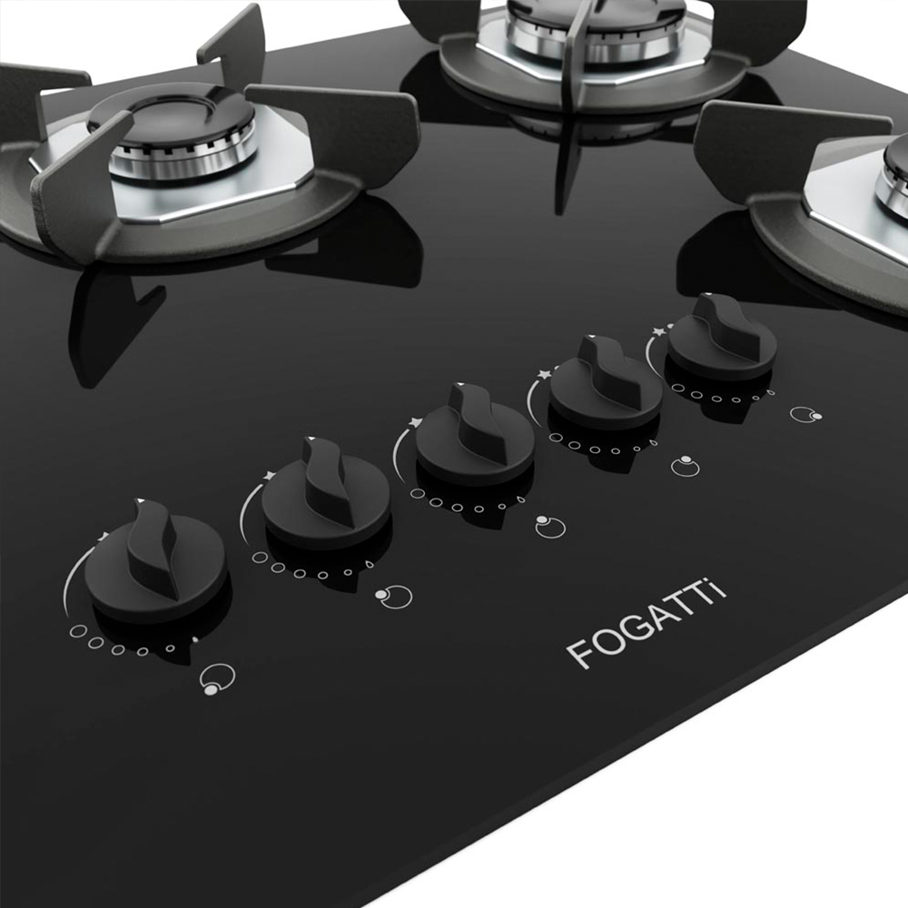 COOKTOP 5 HORNALLAS SAFE FOGATTI NEGRO Abba Import Export