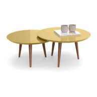 conjunto mesa centro patrimar dorado abba muebles