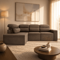 SOFA CORDOBA DOS LUGARES + CHAISE ABBA 401 AMBIENTE ABBA MUEBLES