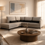 SOFA PORTO BELO TRES LUGARES + CHAISE ABBA 484 AMBIENTE WEB ABBA MUEBLES
