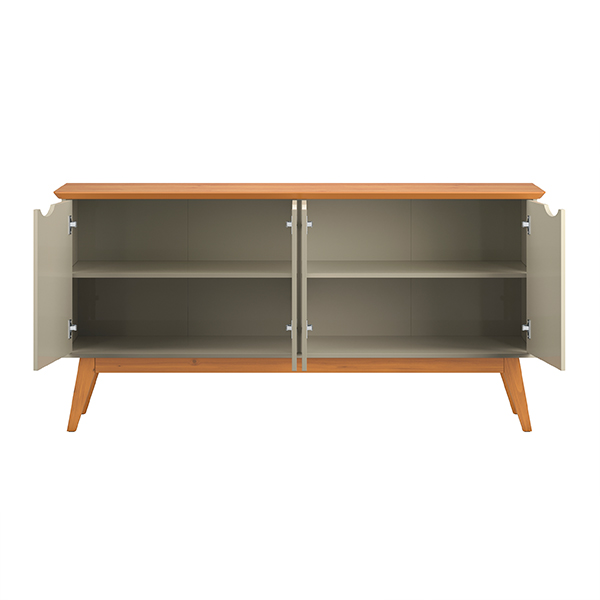 Buffet-1600-4-Puertas-Prism-Off-White-Cinamomo-Abierto-Abba-Muebles Buffet-1600-4-Puertas-Prism-Off-White-Cinamomo-Abierto-Abba-Muebles