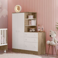 Ropero-con-Comoda-4070-Carvallo-Blanco-Ambiente-Abba-Muebles