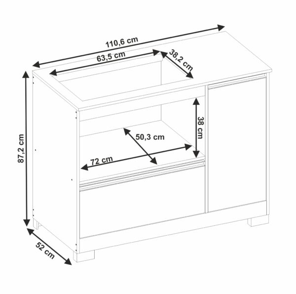 Balcon NT3050 Freijo Trend Blanco Medidas Abba Muebles