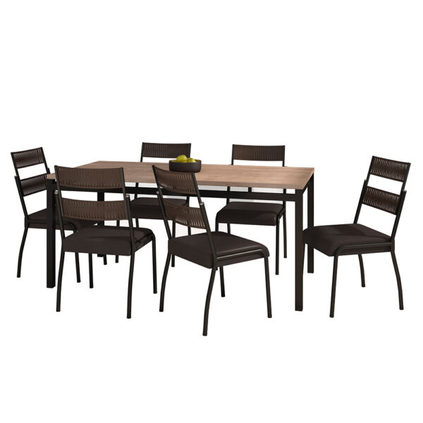 Conjunto-Comedor-Valencia-6-Sillas-Atenas-Negro-Maderado-Silla-Negro-Marron-Abba-Muebles