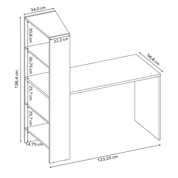 MESA OFFICE NT2105 FREIJO TREND MEDIDAS ABBA MUEBLES