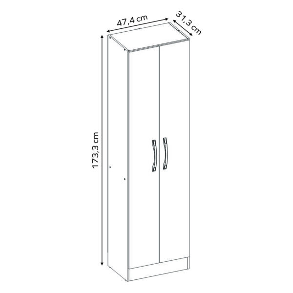 MULTIUSO 2 PUERTAS NT4045 MEDIDAS BLANCO ABBA MUEBLES
