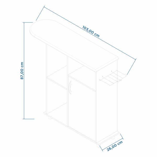 Mesa de planchar florence nogal trend blanco medidas Abba Muebles