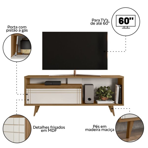 RACK CON PATAS 1634 NT1315 FREIJO TREND OFF WHITE ESPECIFICACIONES ABBA MUEBLES