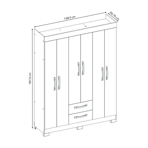 Ropero NT6015 Blanco Medida Abba Muebles