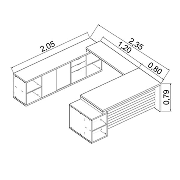 COJUNTO-205x235-PREMIUM-29.001.4-40MM-CON-BALCON-DE-APOYO-LADO-IZQUIERDO-NOCE-NEGRO-MEDIDAS-ABBA-MUEBLES