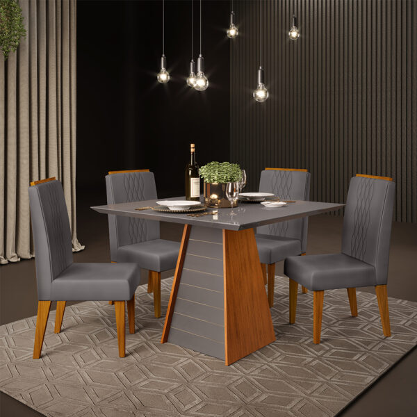 Conjunto-Comedor-Fler-4-Sillas-Lia-Freijo-Gris-Urbano-Silla-Freijo-Veludo-Lunar-Ambiente-Abba-Muebles