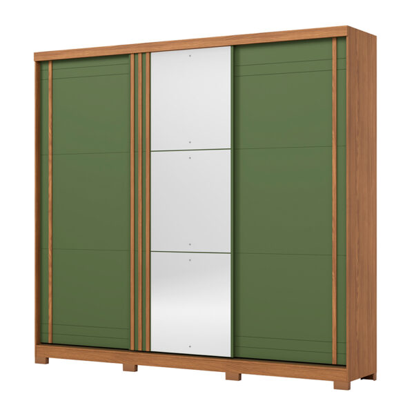 ROPERO-3-PUERTAS-CORREDIZAS-CON-ESPEJO-FAZANO-D324-NATURE-VERDE-ABBA-MUEBLES