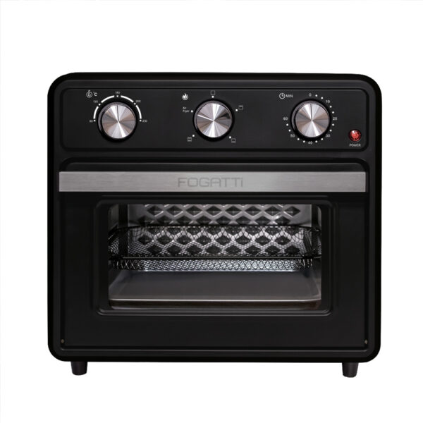 HORNO-FRYER-22-LITROS-FOGATTI-NEGRO-FRONTAL-ABBA-MUEBLES