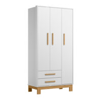 Ropero 3P 2C Slim 4340 Blanco Abba Muebles