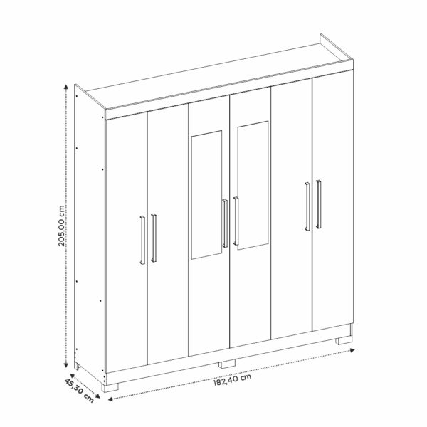 Ropero NT5190 Freijo Trend Off white Medidas 2 Abba Muebles