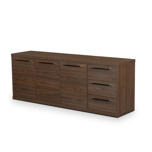 ARMARIO 186 BALCON EVOLUTION 18.003.0 3 PUERTAS 3 CAJONES LADO DERECHO NOGAL ISOMETRICA ABBA MUEBLES