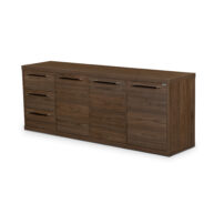 ARMARIO 186 BALCON EVOLUTION 18.003.0 3 PUERTAS 3 CAJONES LADO IZQUIERDO NOGAL ISOMETRICA ABBA MUEBLES