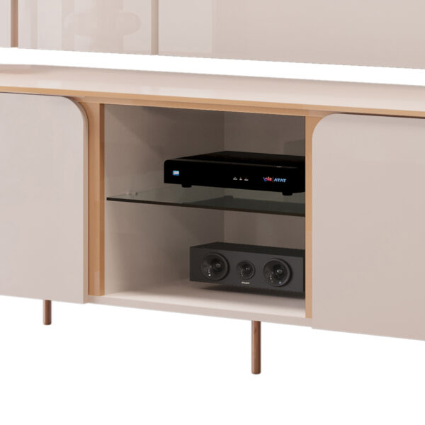 BANCADA ADELE 1800 OFF WHITE DOURADO + PAINEL ADELE 1800 OFF WHITE - DETALHE