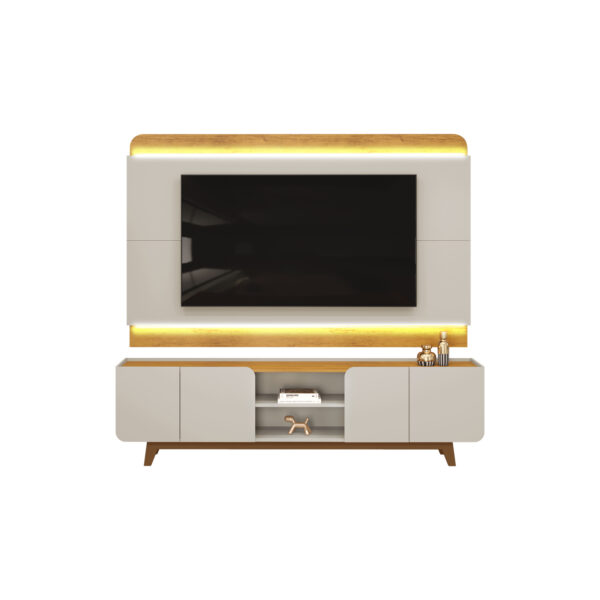 BANCADA E PAINEL NADINE BALI CEDRO - FI FRONTAL ABBA MUEBLES