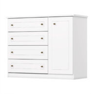 COMODA-1-PUERTA-4-CAJONES-AMERICANA--D715-ISOMETRICA-BRANCO-ABBA-MUEBLES