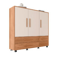 COMODA-3-PUERTAS-4-CAJONES-GAUDI-1.36-FREIJO-OFF-WHITE-ISOMETRICA-ABBA-MUEBLES