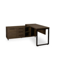 CONJUNTO 160X061 MESA SUPREMA 13.007.1 LADO IZQUIERDO NOGAL ISOMETRICA ABBA MUEBLES