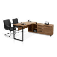 CONJUNTO 160X061 MESA SUPREMA 13.007.2 LADO DERECHO FREIJO AMBIENTADA ABBA MUEBLES