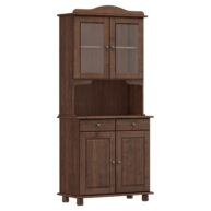 CRISTALERA 4 PUERTAS 2 CAJONES RUBI 8926W CAFE ISOMETRICA ABBA MUEBLES