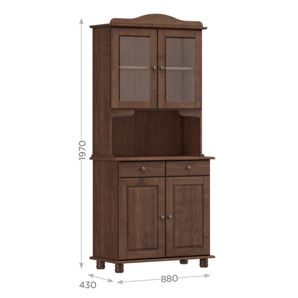 CRISTALERA 4 PUERTAS 2 CAJONES RUBI 8926W CAFE MEDIDAS ABBA MUEBLES