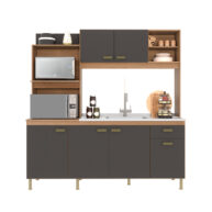 KIT COCINA 1820 6 PUERTAS 1 CAJON SEVILHA CASTANI PLOMO FRONTAL ABBA MUEBLES