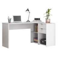 MESA OFFICE 2 CAJONES NT2060 BRANCO ISOMETRICA ABBA MUEBLES