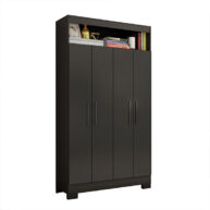 MULTIUSO-ORGANIZADOR-4-PUERTAS-NT4040-PRETO-ISOMETRICO-ABBA-MUEBLES