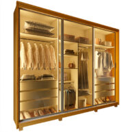 ROPERO 3 PUERTAS REFLECTA PLATINUM NATURE OFF WHITE ISOMETRICA ABBA MUEBLES