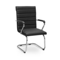 SILLA APROXIMACION BOSS 5.918.0 BASE CROMADA NEGRO ISOMETRICA ABBA MUEBLES