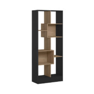 MULTIUSO-LIBRERO-CON-8-NICHOS-4815-CARVALHO-E-PRETO-FOSCO-ISOMETRICA-ABBA-MUEBLES