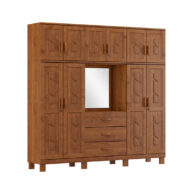 ROPERO-10-PUERTAS-3-CAJONES-CON-ESPEJO-COBRE-CAPELAO-1278C-FREIJO-ISOMETRICA-ABBA-MUEBLES