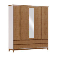 ROPERO-5-PUERTAS-6-CAJONES-CON-ESPEJO-PRATA-2814FN-OFF-WHITE-FREIJO-ISOMETRICA-ABBA-MUEBLES