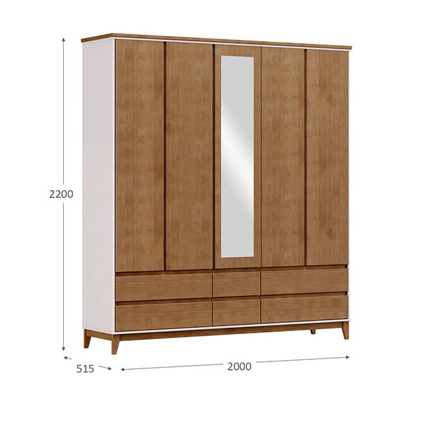 ROPERO-5-PUERTAS-6-CAJONES-CON-ESPEJO-PRATA-2814FN-OFF-WHITE-FREIJO-MEDIDAS-ABBA-MUEBLES ROPERO-5-PUERTAS-6-CAJONES-CON-ESPEJO-PRATA-2814FN-OFF-WHITE-FREIJO-MEDIDAS-ABBA-MUEBLES
