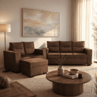 SOFA NEW ALASKA TRES DOS + PUFF LUGARES ABBA 871 AMBIENTE WEB ABBA MUEBLES