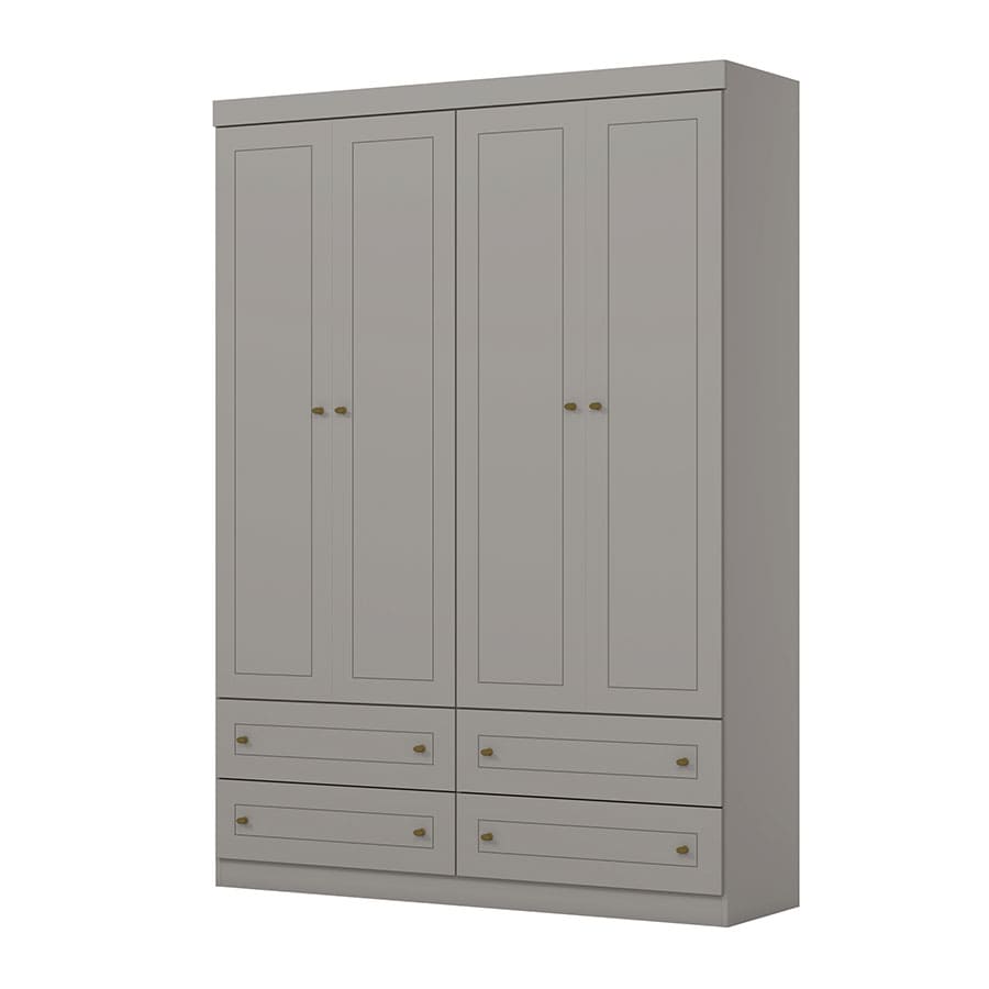 Ropero-Americano-Cerrado-4p-Henn-Gris-Abba-Muebles Ropero-Americano-Cerrado-4p-Henn-Gris-Abba-Muebles
