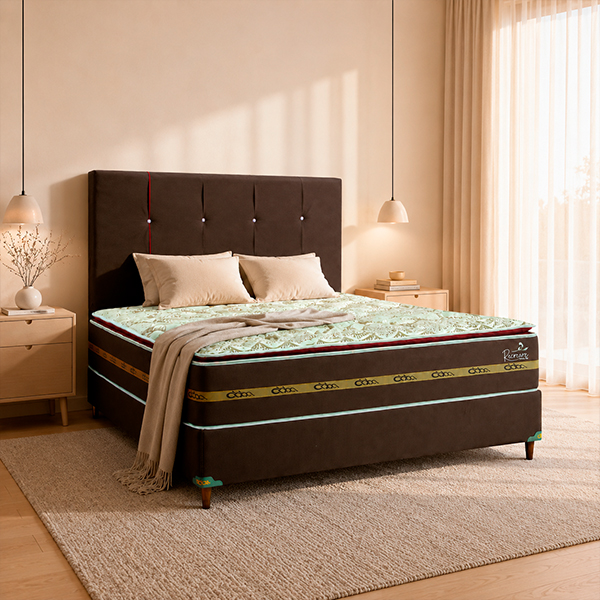 SOMIER-RECREARE-S-PILLOW-TOP-140-160-BA+CO+CA-MARRON-ROJO-AMBIENTE-ABBA-MUEBLES