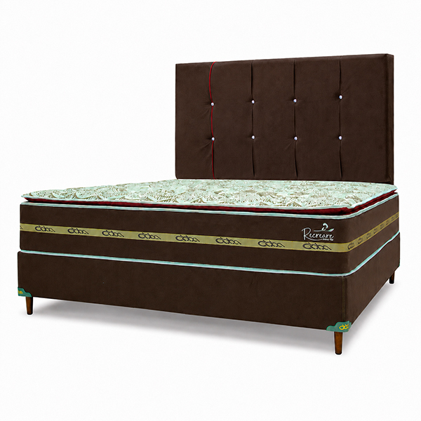 SOMIER-RECREARE-S-PILLOW-TOP-140-160-BA+CO+CA-MARRON-ROJO-INCLINADO-2-ABBA-MUEBLES SOMIER-RECREARE-S-PILLOW-TOP-140-160-BA+CO+CA-MARRON-ROJO-INCLINADO-2-ABBA-MUEBLES