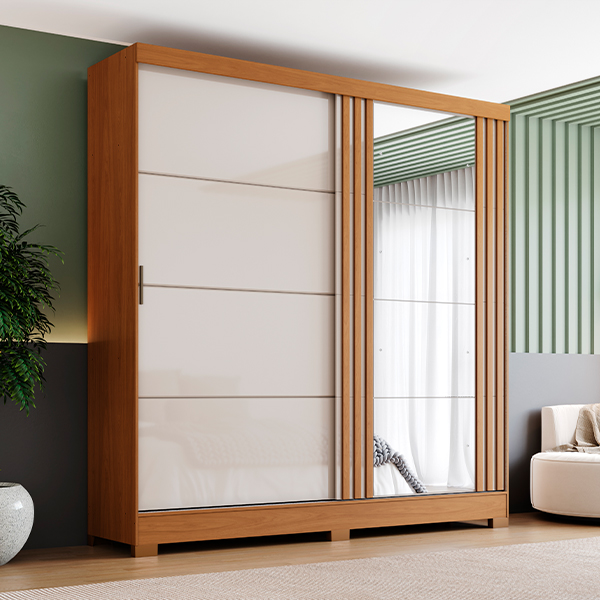 Ropero-2-Puertas-Corredizas-con-Espejo-BE-304-Cinamomo-Off-White-Ambiente-Abba-Muebles