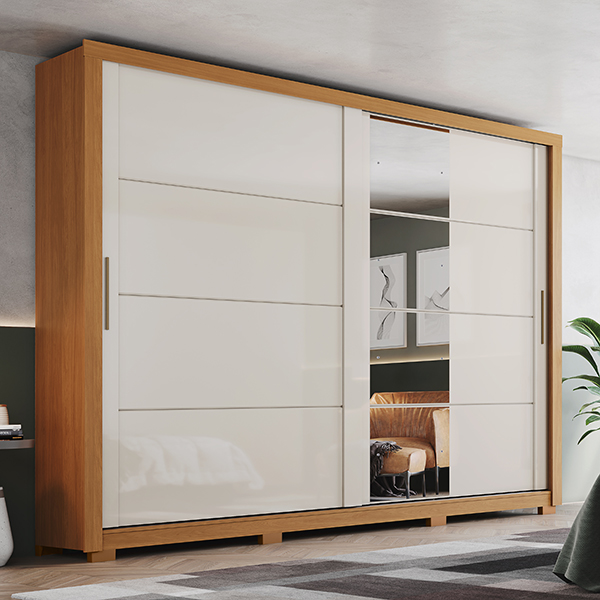 Ropero-2-Puertas-Corredizas-con-Espejo-DE237-DE25-Palace-Cinamomo-Off-White-Ambiente-Abba-Muebles