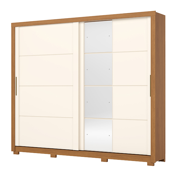 Ropero-2-Puertas-Corredizas-con-Espejo-DE237-DE25-Palace-Cinamomo-Off-White-Inclinado-Abba-Muebles Ropero-2-Puertas-Corredizas-con-Espejo-DE237-DE25-Palace-Cinamomo-Off-White-Inclinado-Abba-Muebles