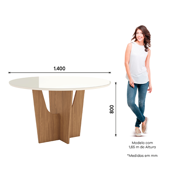Conjunto-Comedor-Redondo-Vertice-6-Sillas-Nina-Off-White-Tela-Marron-Almendra-Mesa-Medidas-Abba-Muebles Conjunto-Comedor-Redondo-Vertice-6-Sillas-Nina-Off-White-Tela-Marron-Almendra-Mesa-Medidas-Abba-Muebles
