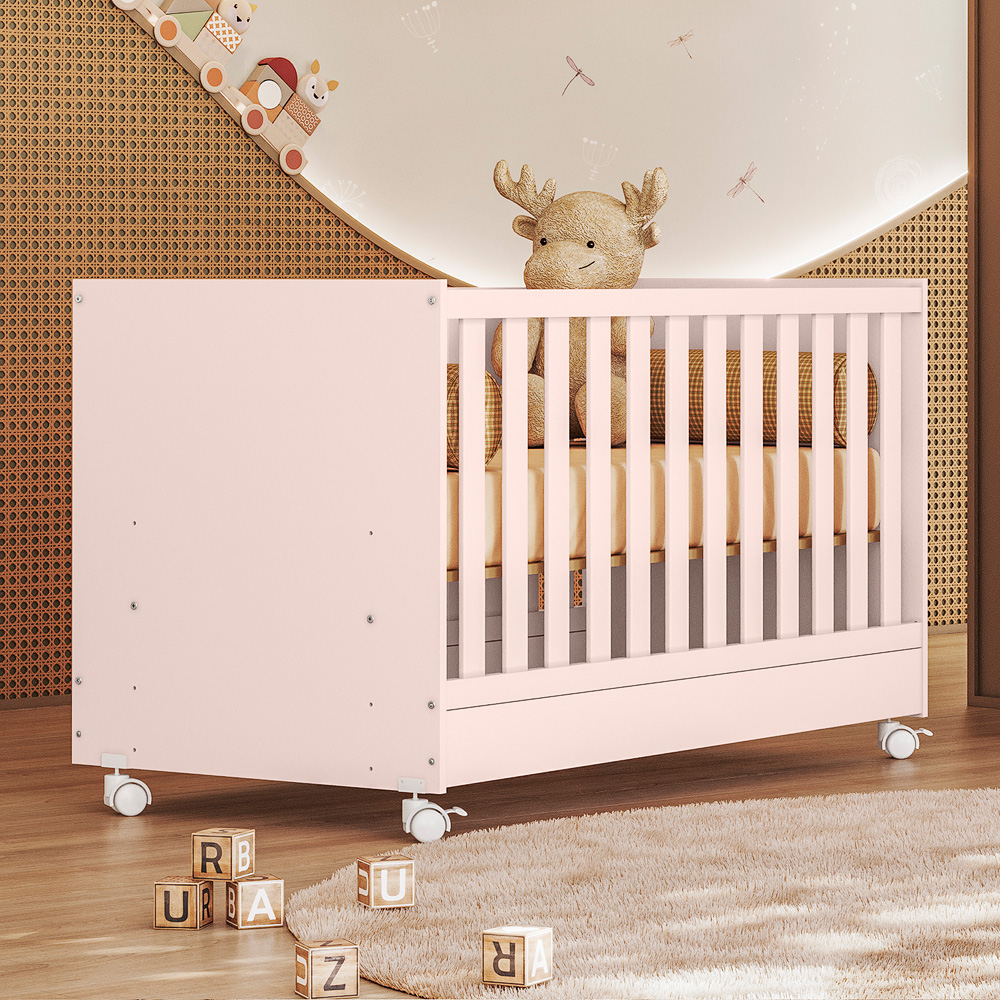 Cuna-MiniCama-1344-Rosa-Ambiente-2-Abba-Muebles