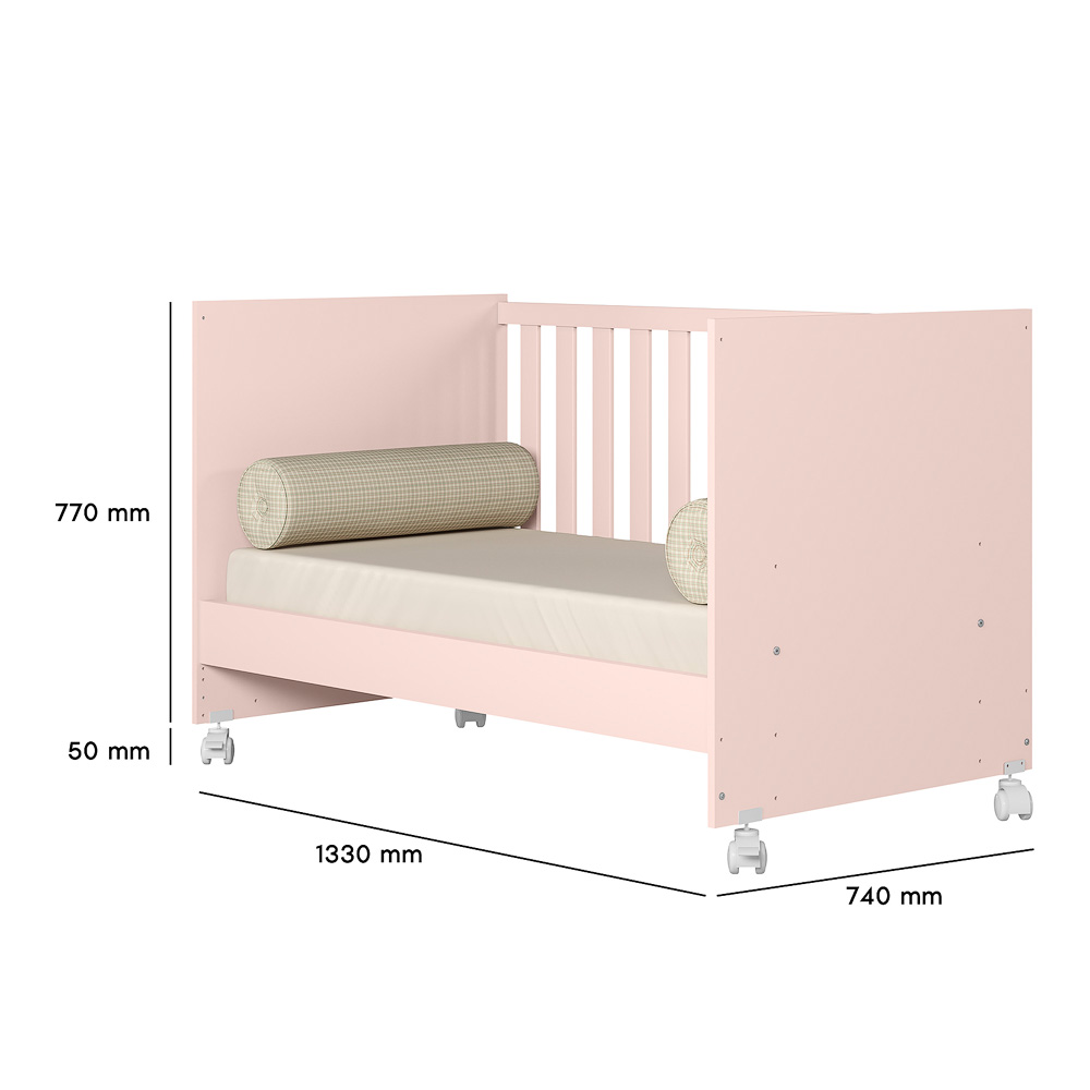 Cuna-MiniCama-1344-Rosa-Medidas-Abba-Muebles Cuna-MiniCama-1344-Rosa-Medidas-Abba-Muebles