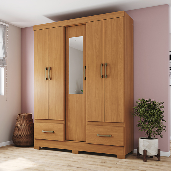 Ropero-5-Puertas-2-Cajones-con-Espejo-B60-Cinamomo-Ambiente-Abba-Muebles